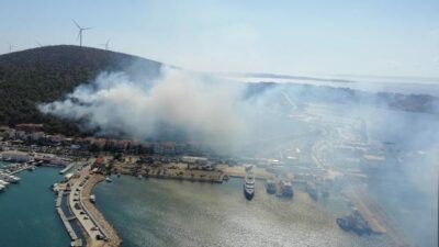İzmir’de makilik alanda yangın