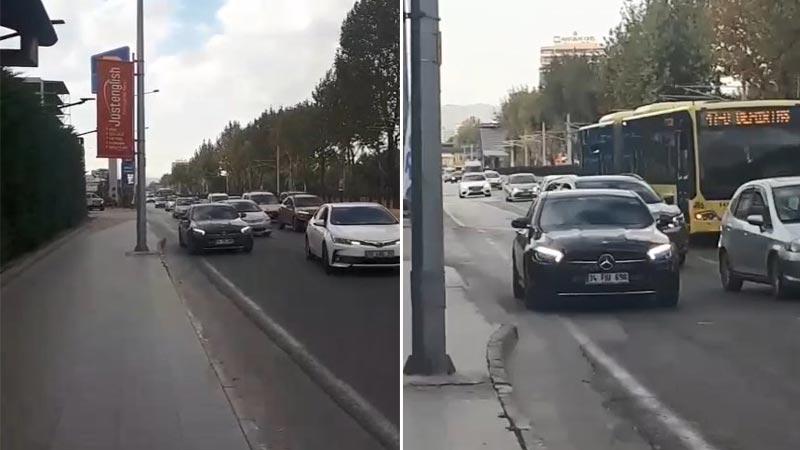Görüntü Bursa’dan… Trafikte tehlikeli dakikalar