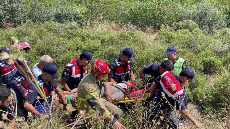 Bursa’da kontrolden çıkan inşaat malzemesi yüklü TIR 150 metre yüksekliğindeki