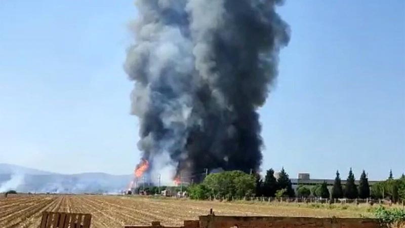 Kozmetik fabrikasında yangın