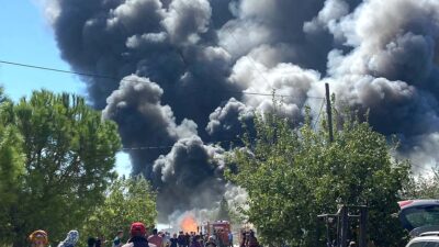 Manisa’da orman ürünleri fabrikasında yangın