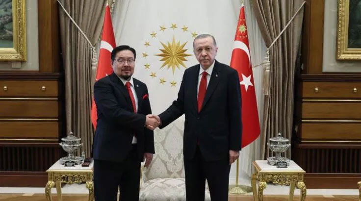 Cumhurbaşkanı Erdoğan, Gombojav’ı kabul etti