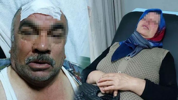 Engelli koca ile eşi, komşularının taşlı saldırısına uğradı!