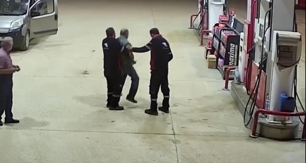 Bursa’da akaryakıt istasyonunda panik anları! Ölümden döndü