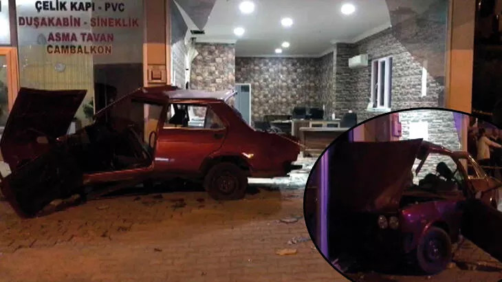 Otomobil iş yerine çarptı: Ölü ve yaralılar var