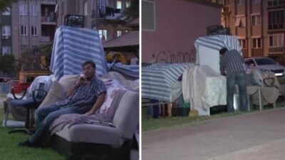 Yeni ev sahibinin ricasını kırmayıp, parkta yaşamaya başladı