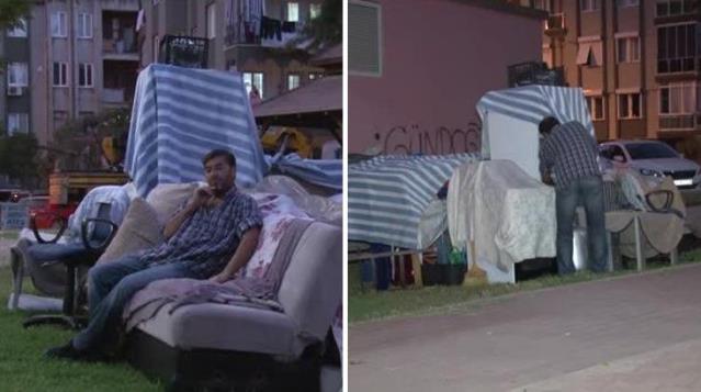 Yeni ev sahibinin ricasını kırmayıp, parkta yaşamaya başladı