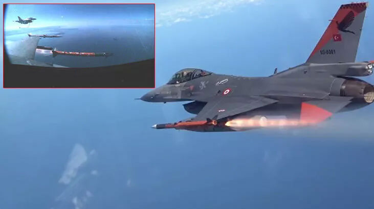 MSB görüntüleri paylaştı! F-16’dan ‘Bozdoğan’ ateşlendi
