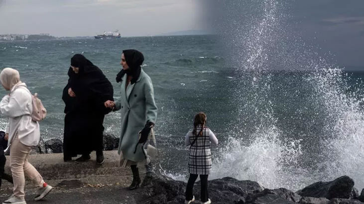 İstanbul’da şiddetli lodos! Boyu 5 metreyi bulan dalgalar oluştu