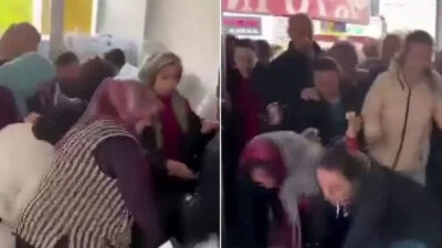 Ucuz halı izdihamında iki kadın hastanelik oldu