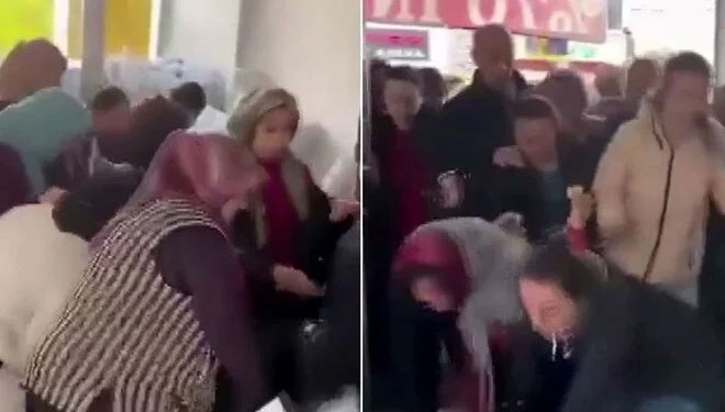 Ucuz halı izdihamında iki kadın hastanelik oldu Ucuz halı izdihamında iki kadın hastanelik oldu