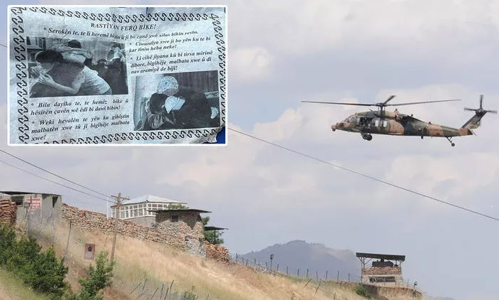 Askeri helikopter ile dağlara atıldı! Teröristlere ‘teslim ol’ bildirisinde dikkat çeken ifadeler Askeri helikopter ile dağlara atıldı! Teröristlere ‘teslim ol’ bildirisinde dikkat çeken ifadeler