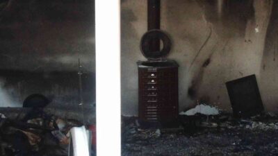 Bursa’da 8’i çocuk 9 kişiye mezar olan ev dron ile havadan görüntülendi