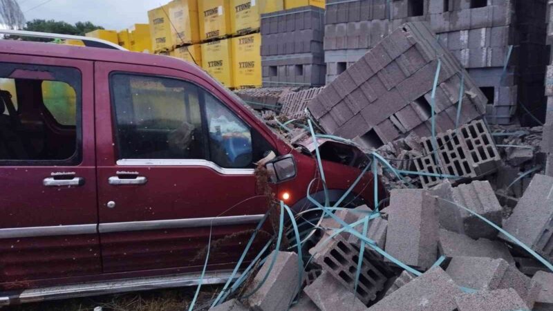 Bursa’nın Orhangazi ilçesinde hafif ticari araç kontrolden çıkarak yol kenarında