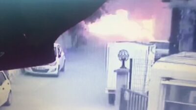 Bursa’da doğalgaz sobası patladı! O anlar kamerada