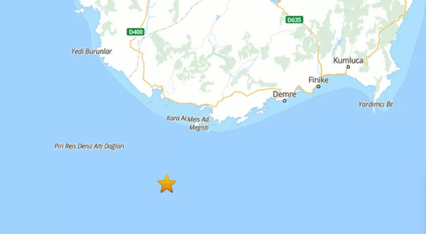 Antalya Kaş’ta 4.4 büyüklüğünde deprem! Antalya Kaş’ta 4.4 büyüklüğünde deprem!