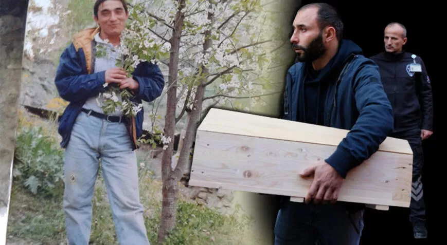 7 yıl sonra kemikleri küçük bir tabutta oğluna teslim edildi