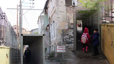 Öğrencilerin ‘çelik tünelli’ okul yolculuğu