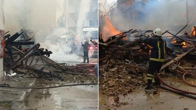 Bursa’da korkutan yangın Bursa’da bir ev alevlere teslim olurken mahallede korku dolu anlar