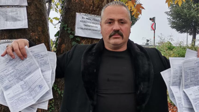 2 bin 493 TL’lik ‘işgal’ cezasının makbuzlarını ağaca astı