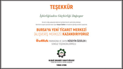 Hüseyin Özdilek’e teşekkürler