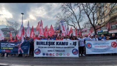 Bursa’da memurlardan iş bırakma eylemi!