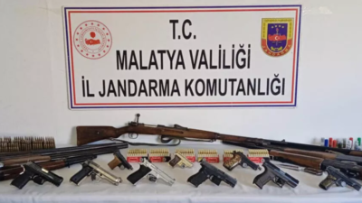 Malatya’da ruhsatsız 18 silah ele geçirildi: 5 gözaltı
