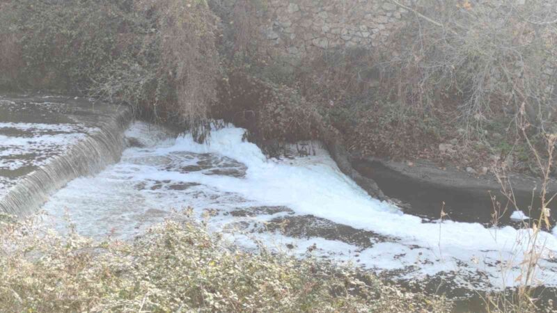 Bursa’da şüpheli atık Bursa Gemlik’ten körfeze karışan Karsak Deresi’nde kirlilik ve atıkların bir