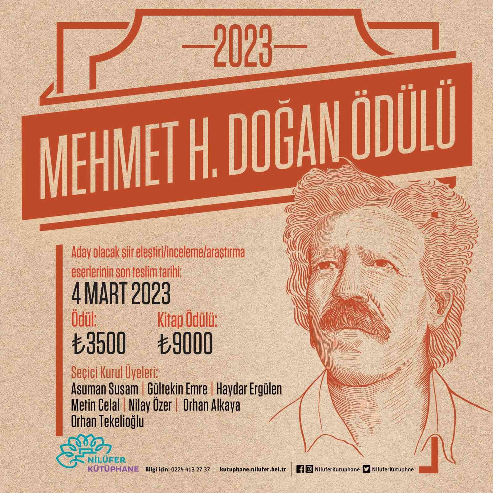 Mehmet H. Doğan Ödülü’ne başvurular başladı