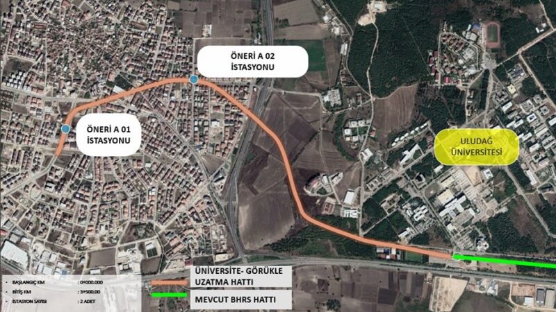 Bursa'da yapımı devam eden Emek-YHT Gar-Şehir Hastanesi Metro Hattı Projesi'nin
