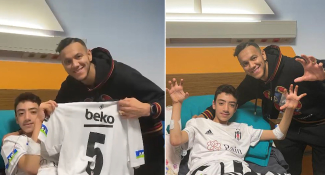 Josef de Souza, enkazdan kurtarılan Arda’ya formasını götürdü Josef de Souza, enkazdan kurtarılan Arda’ya formasını götürdü