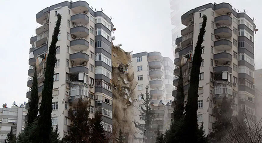 Adana’da ağır hasar alan Ayas Apartmanı’nda kontrollü yıkım başladı