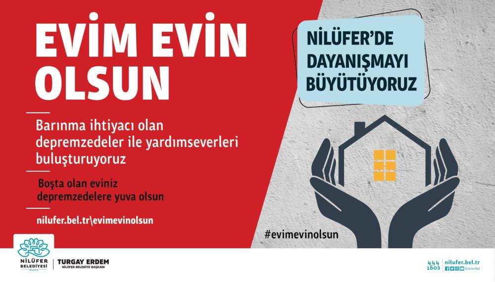 Nilüfer’den ‘Evim Evin Olsun’ kampanyası Nilüfer’den ‘Evim Evin Olsun’ kampanyası