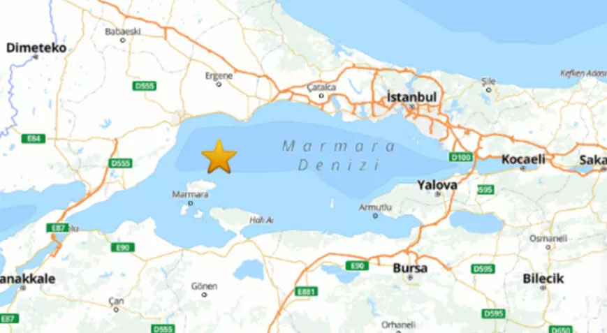 Marmara Denizi’nde 3.5 büyüklüğünde deprem
