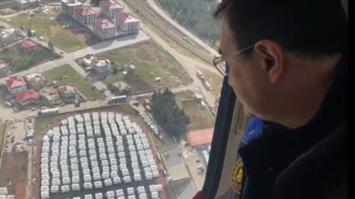 Bakan Dönmez İslahiye’de deprem bölgesini havadan inceledi