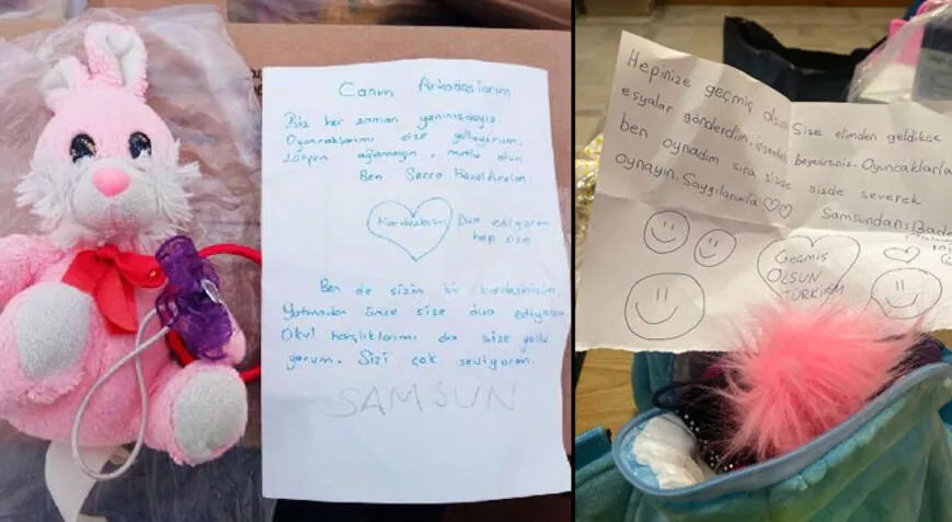 Yardım kolilerinde duygulandıran notlar