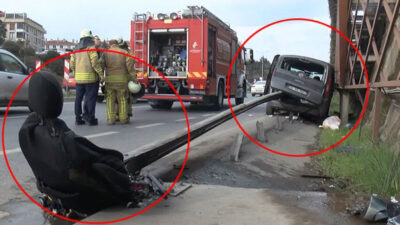 Korkunç kaza! Bariyer araca girdi, koltuk dışarı çıktı