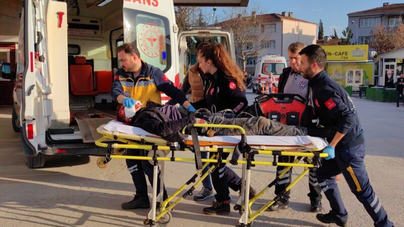 Bursa'nın İnegöl ilçesinde, kimyasal madde bulunan varilin spiral makinesiyle kesilmesi
