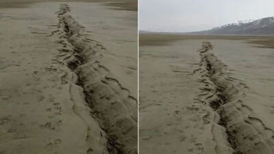 Fay hattında zemin sıvılaşması! Böyle görüntülendi