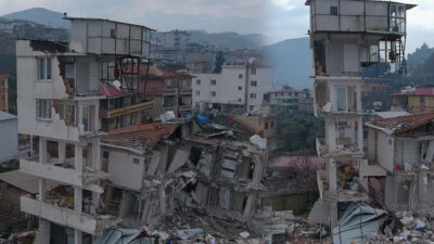 Yarısı çöken binanın üstündeki ‘güvercin evi’ son depremlerle de yıkılmadı