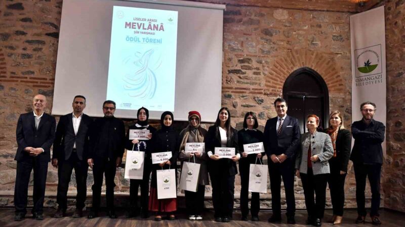Mevlana Şiir Yarışması’nda ödüller sahiplerini buldu Osmangazi Belediyesi’nin Milli Eğitim Müdürlüğü işbirliğiyle edebiyat dünyasına yeni eserler