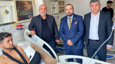 Hasan Çavuşoğlu’ndan kaza geçiren futbolculara ziyaret