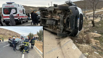 Mardin’de minibüs ile otomobil çarpıştı: 6 yaralı