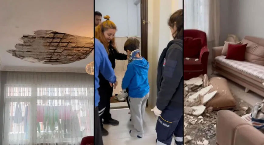 Alçı tavan çöktü: 2 çocuk yaralandı