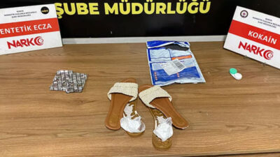 Eve kargoyla gelen terliğe gizlenmiş kokain bulundu