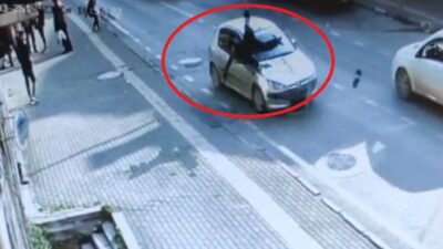 Bursa’da otomobilin çarptığı adam metrelerce savruldu