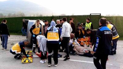 Bursa’da otomobil takla attı: Yaralılar var