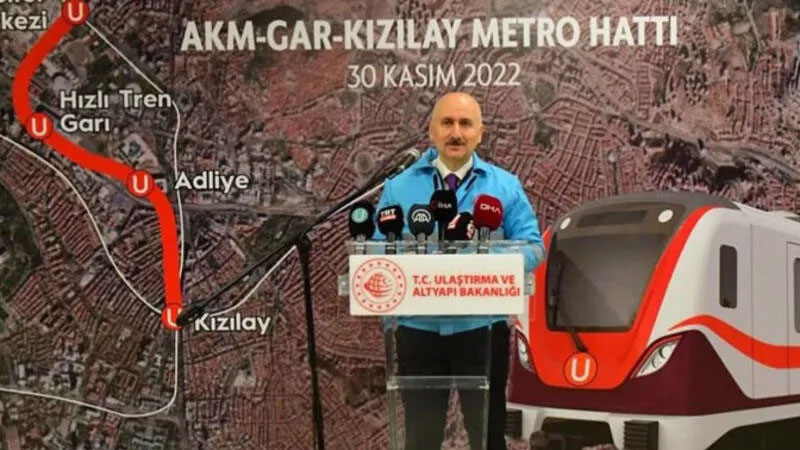 Bakan Karaismailoğlu: AKM-Gar Kızılay metrosunda tüm imalatlar tamamlandı