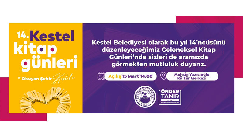 Kestel Belediyesi 14. Kitap Günleri başlıyor Bursa'da Kestel Belediyesi tarafından bu yıl 14’üncüsü düzenlenecek olan kitap