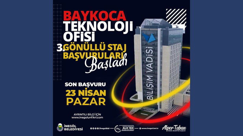 Baykoca Teknoloji Ofisi gönüllü staj başvuruları başladı